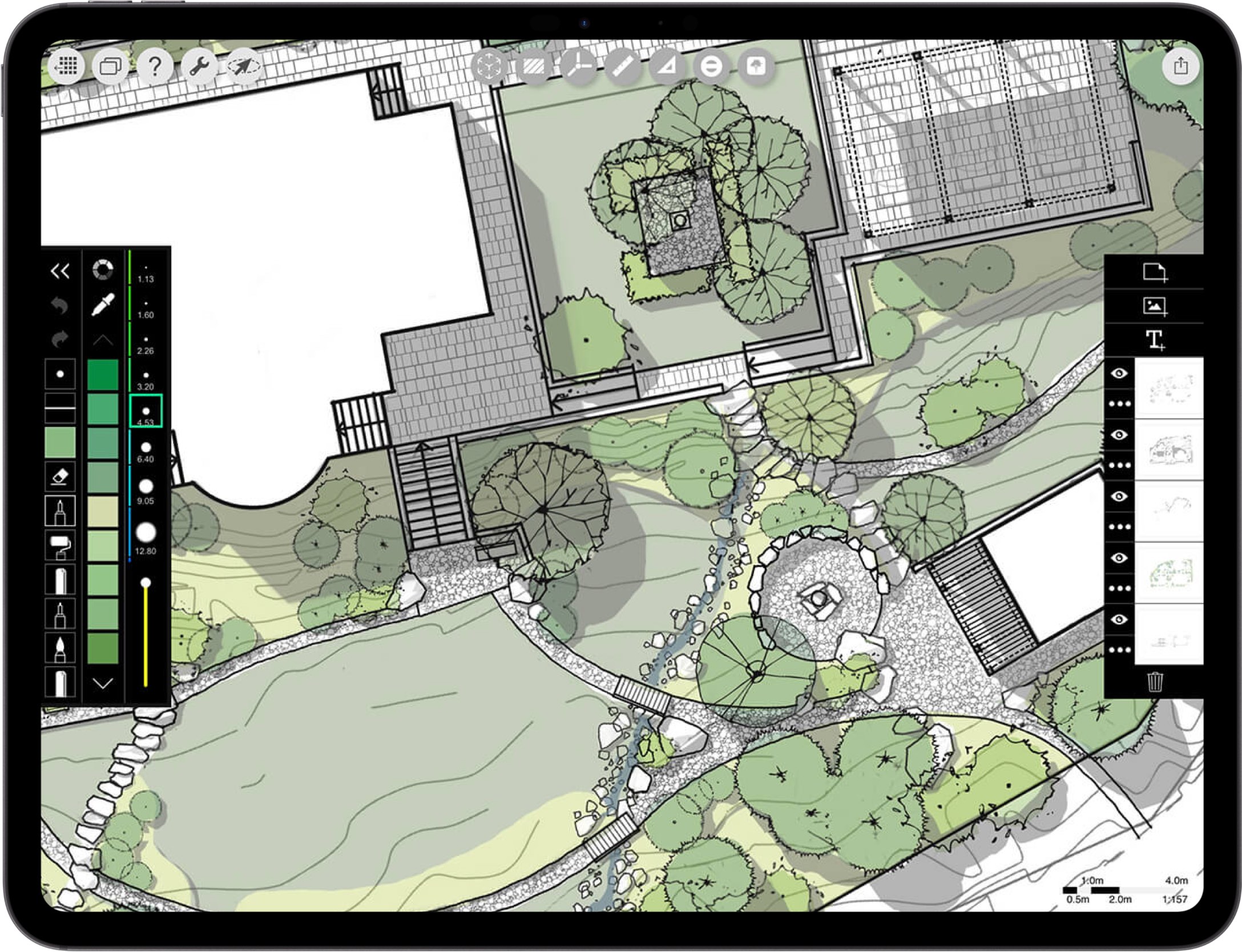 best App for architects _ iPad drawing for landscape design _ site plan drawing